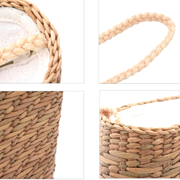 Eco Friendly Reed Handwoven Shoulder Bag with Nylon Handle (2.75x6.29x5.90) NWT - Picture 4 of 8